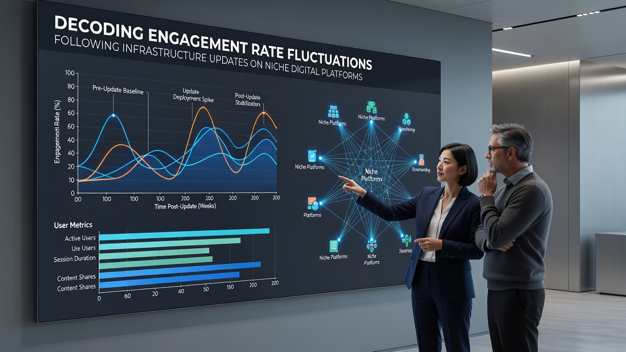 Analytics dashboard displaying engagement metrics on a niche digital platform post-update